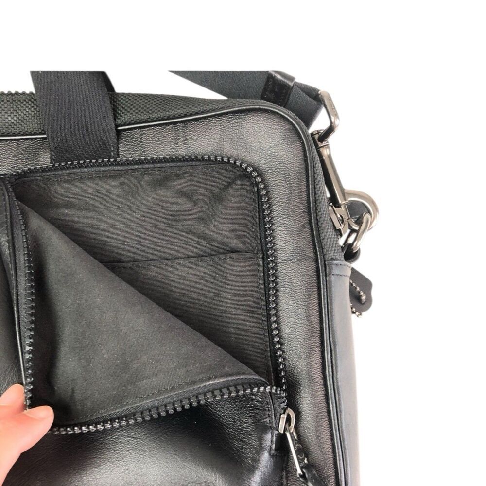 COACH Rider Briefcase Crossbody Bag Mens Signature Leather Laptop Office Travel - Picture 8 of 16